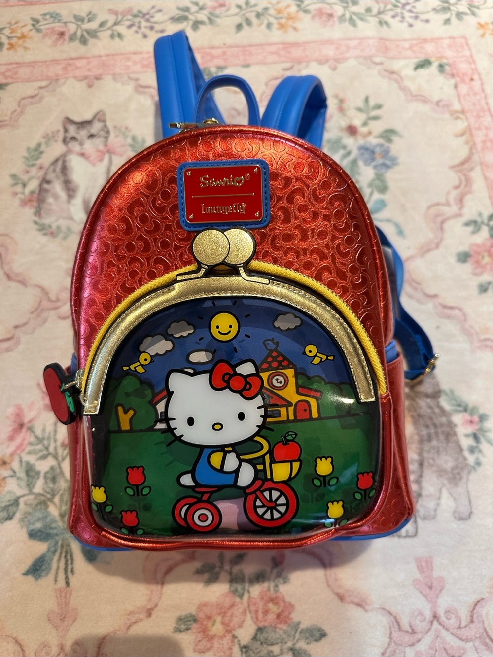 Sanrio Hello Kitty Metallic Red and Blue Kids Mini Backpack